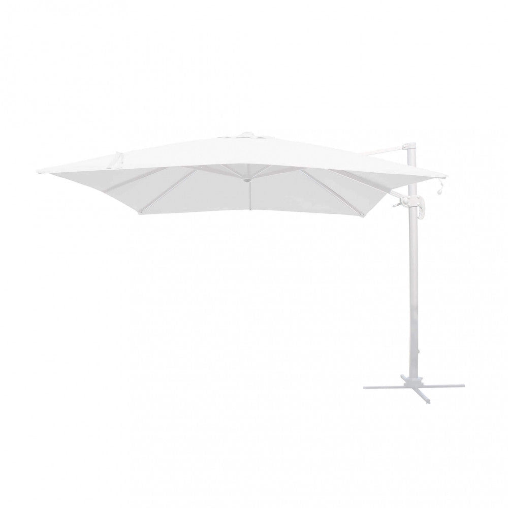 Ombrellone da Giardino con Led Pitagora 3x4 m in Alluminio Bianco Telo Bianco