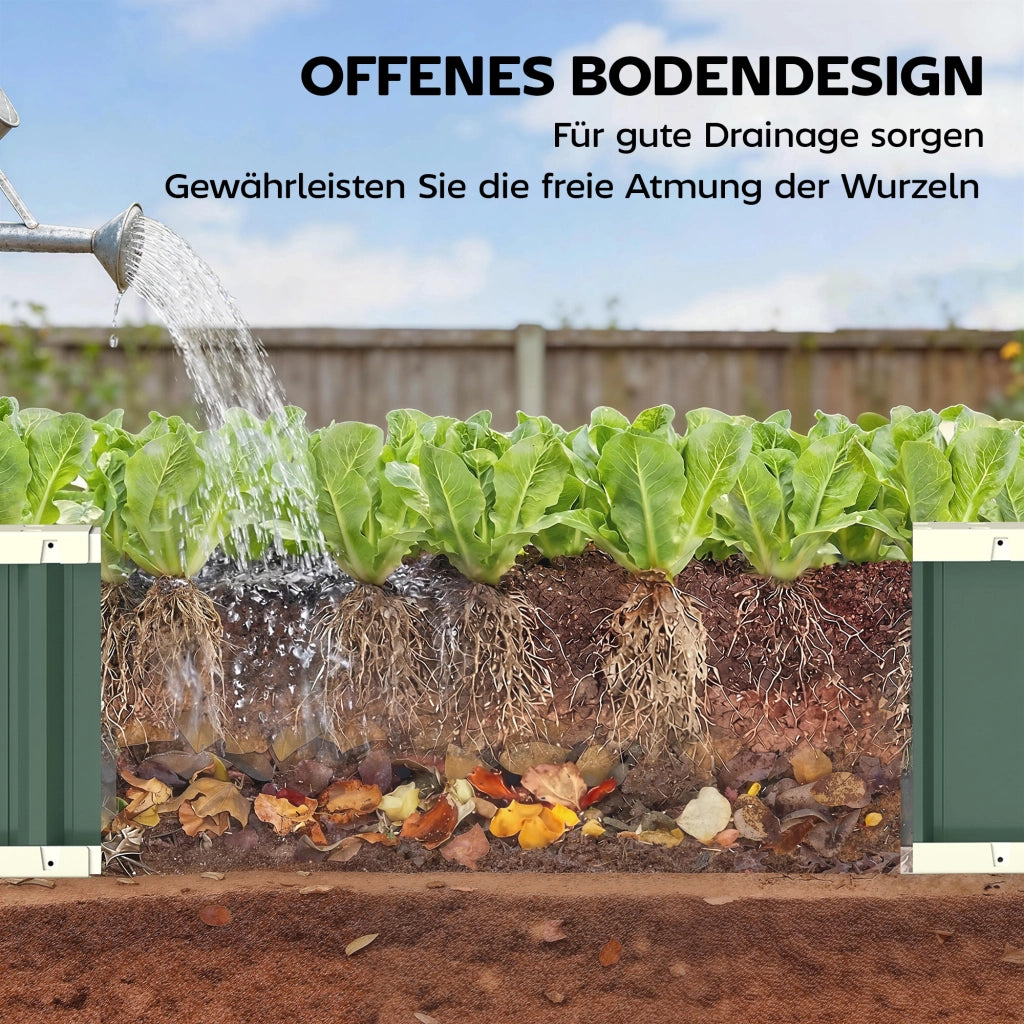 Hochbeet in Acciaio ¨C zephmum ¨C Verde Chiaro 136x52x31 cm