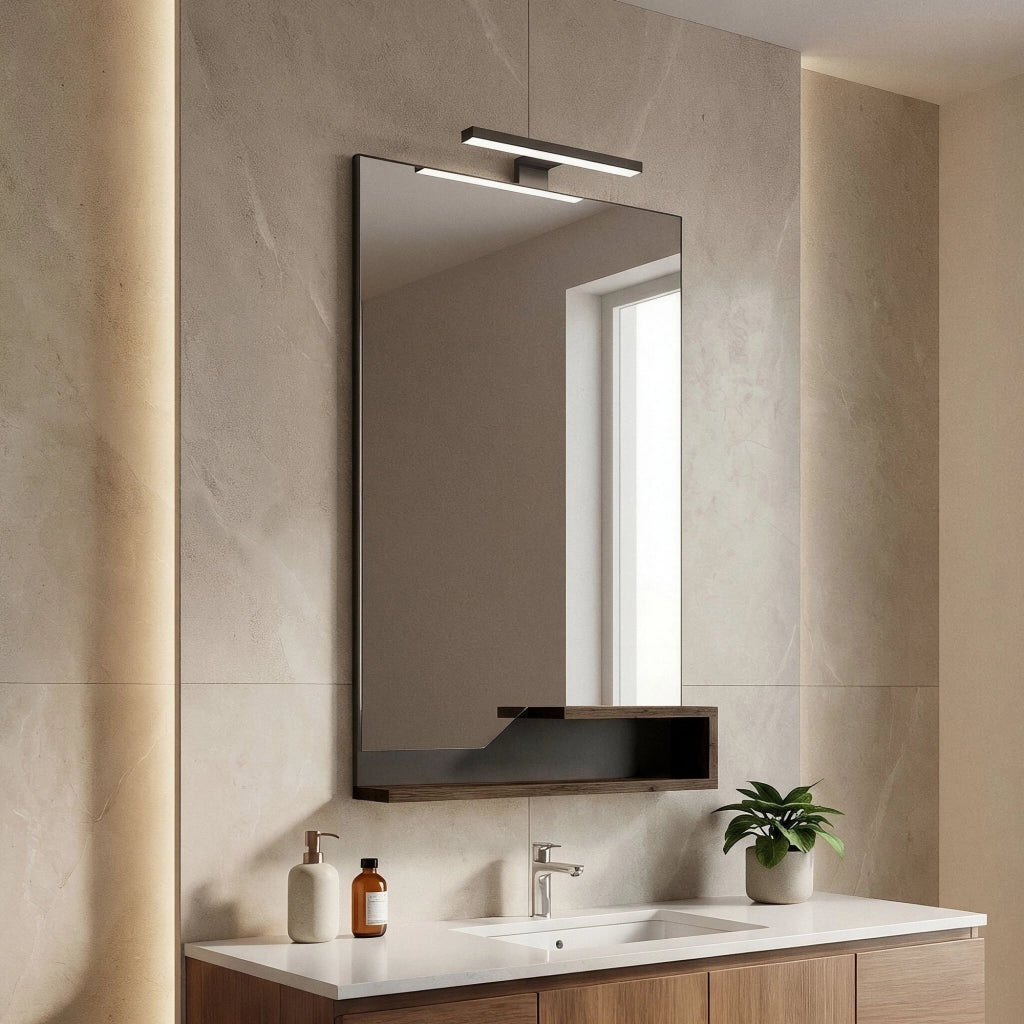 Specchio decorativo in legno "Galia 60" - 60 x 14 x 100 cm - Noce scuro
