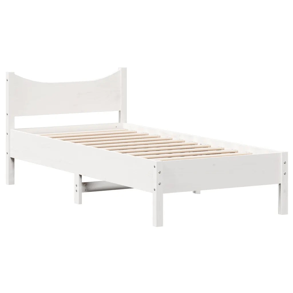 Letto senza Materasso Bianco 90x200 cm Legno Massello di Pino 844738