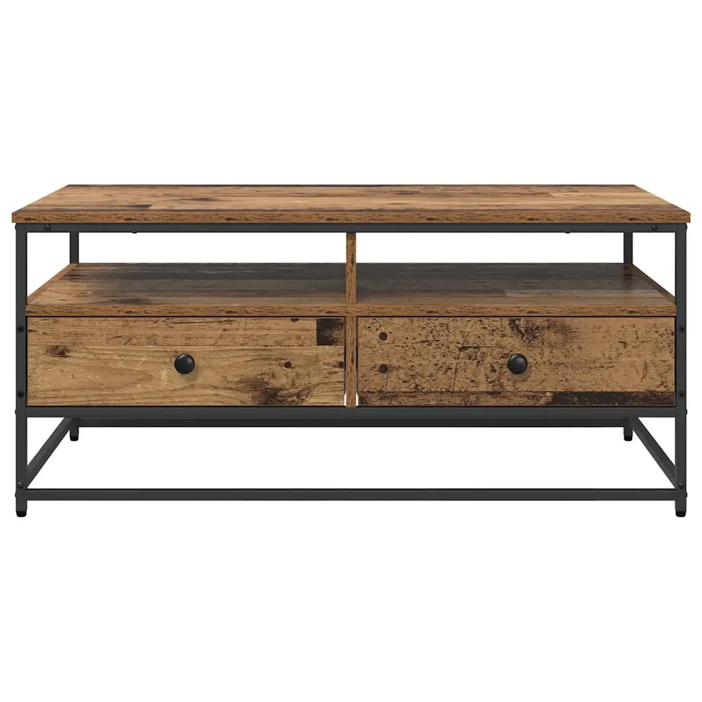 Tavolino da salotto con cassetto Legno vecchio 100 x 51 x 45 cm