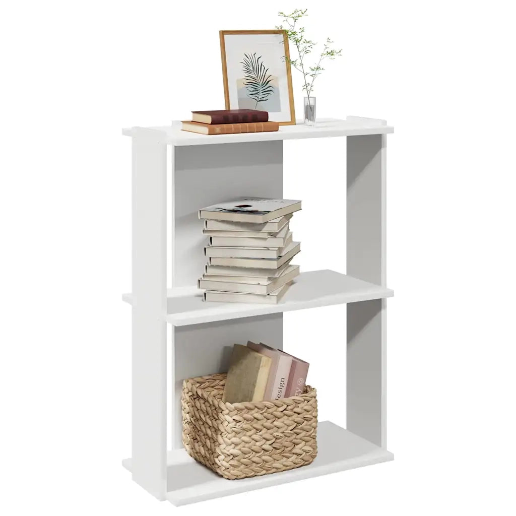 Libreria a 3 Ripiani Bianca 60x30x80 cm in Legno Multistrato 860256