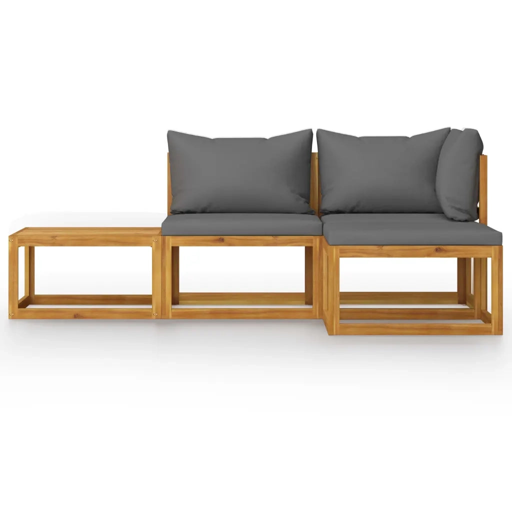Set Divani da Giardino 4 pz con Cuscini in Massello di Acacia 3057601
