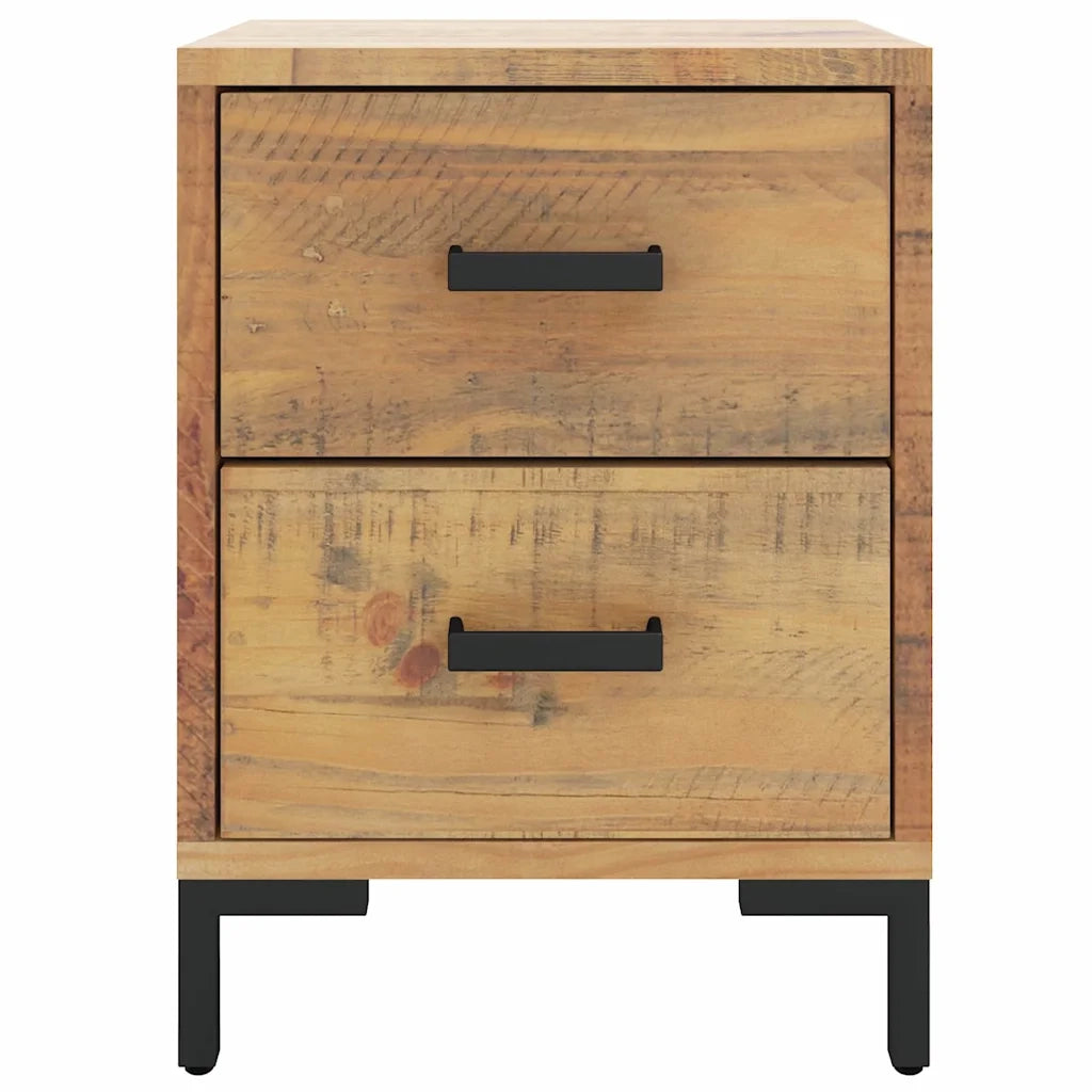 Comodino | Armadio da Notte | Mobiletto da notte Marrone 36x30x45 cm in Legno Massello di Pino