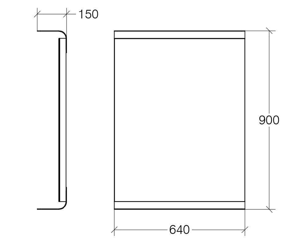 Lineabeta - Specchio con luce LED 3000k e mensola Speci in alluminio nero