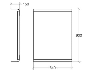 Lineabeta - Specchio con luce LED 3000k e mensola Speci in alluminio nero