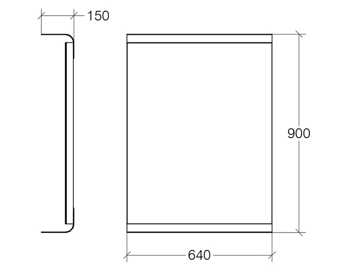 Lineabeta - Specchio con luce LED 3000k e mensola Speci in alluminio nero