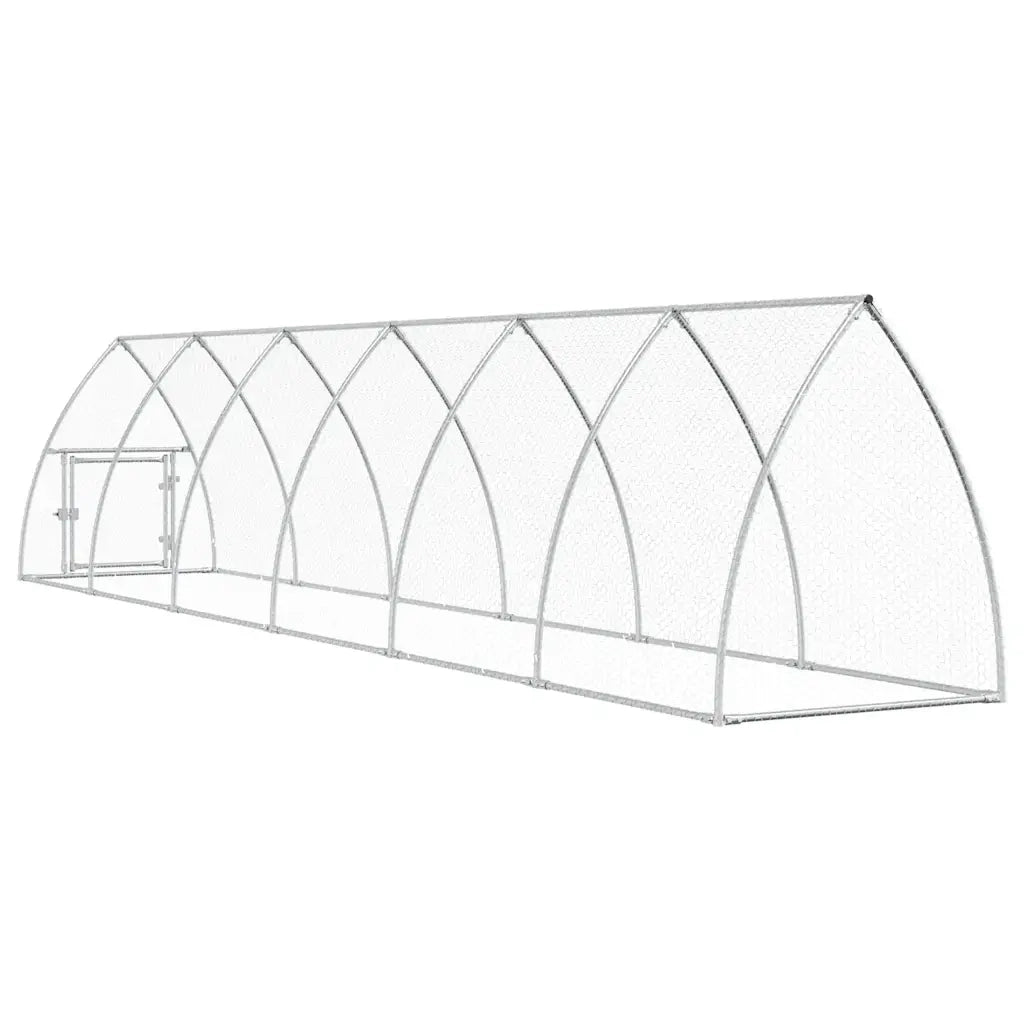 Gabbia per Polli Argento 600x105x120 cm in Acciaio Zincato 172554