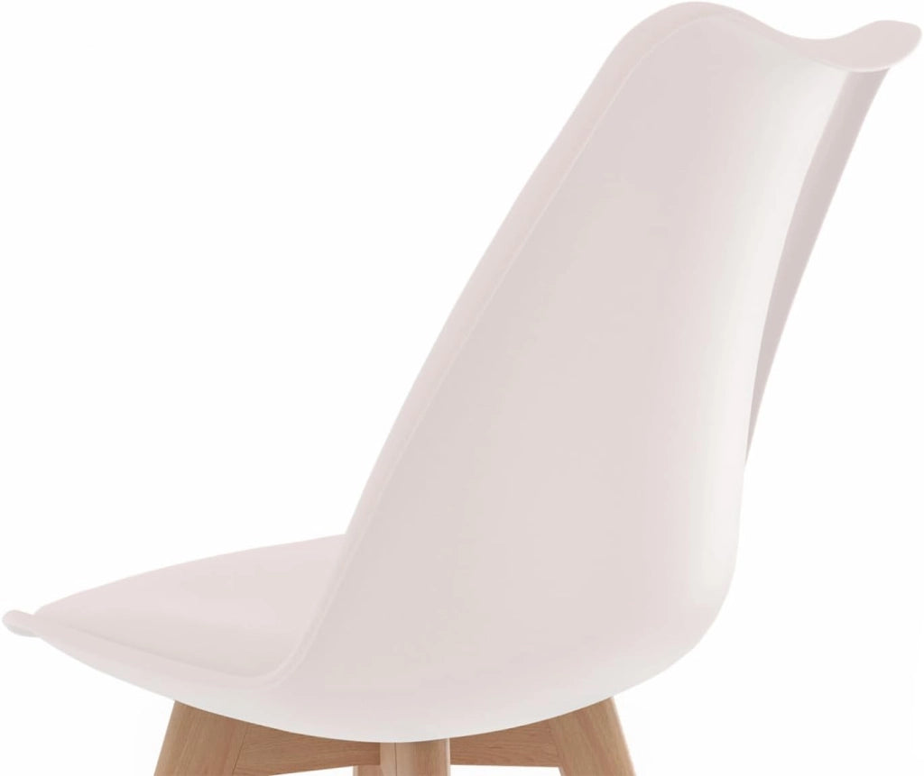 Set di 6 sedie scandinave SARA, mix di rosa pastello x2, grigio chiaro x2 e bianco x2
