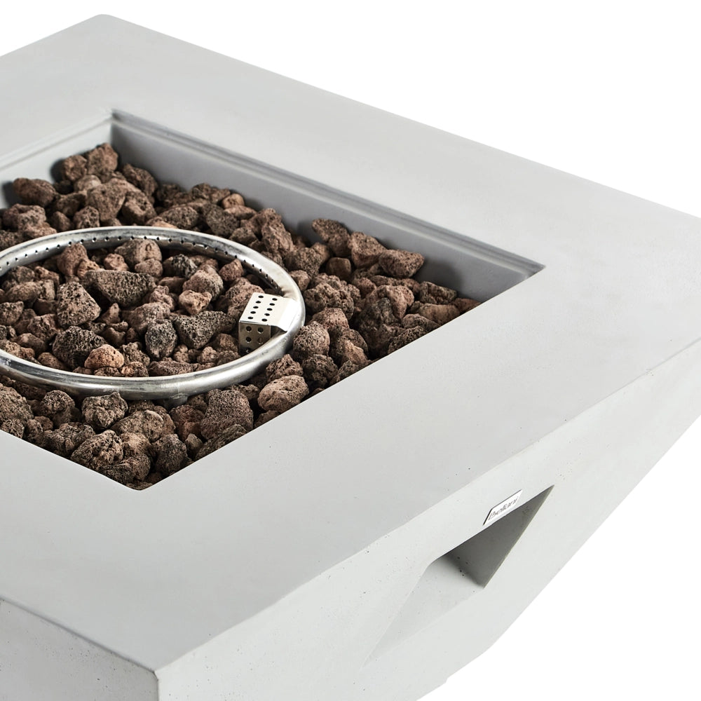Focolare grigio chiaro 86 x 86 x 42 cm Riscaldatore per patio GRC Quadrato Accessorio per giardino e patio