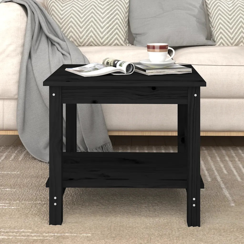 Tavolino da salotto | Tavolino da caff¨¨ | Tavolino da Soggiorno Nero 50x50x45 cm Legno Massello di Pino
