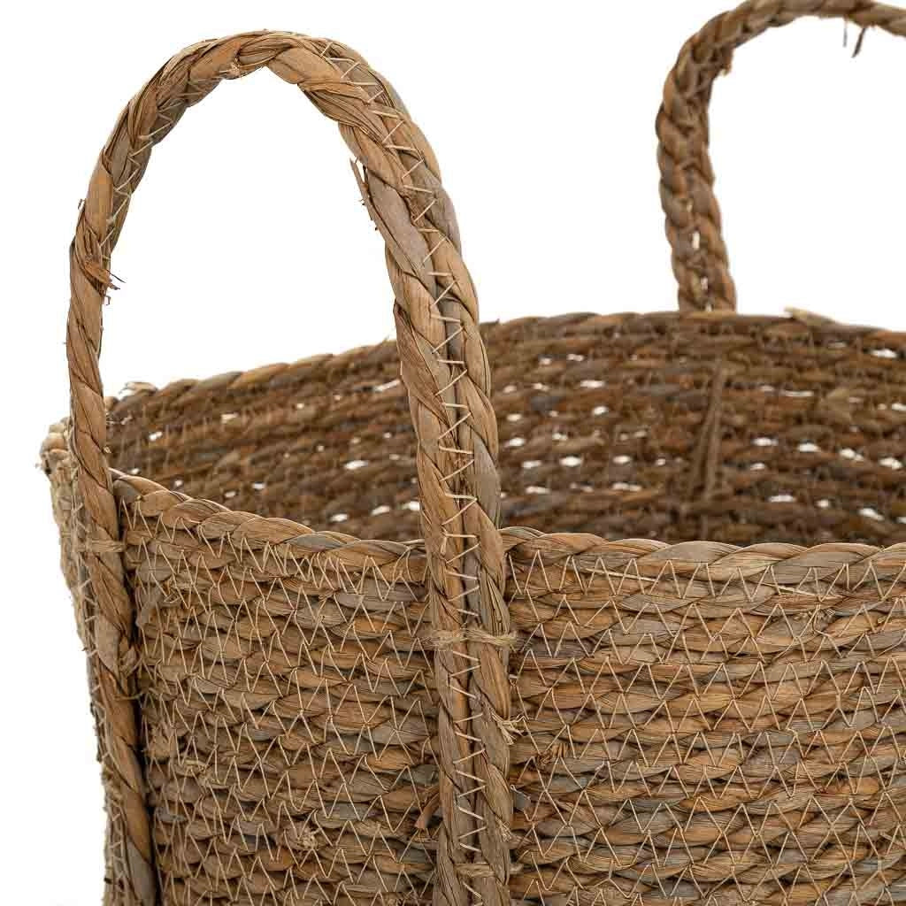 Cesto in fibra naturale e cotone nero D29x24/34