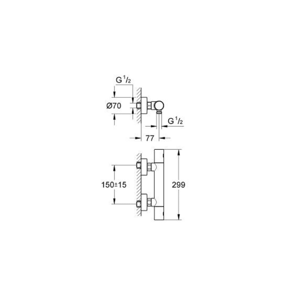 Miscelatore termostatico per doccia grohe, grohtherm 1000 cosmopolitan