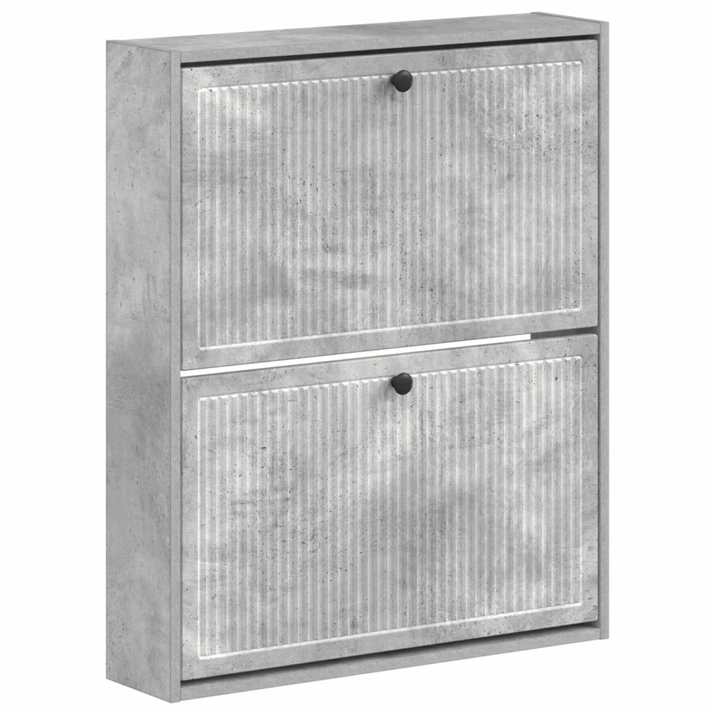 Mobiletto per Scarpe da Muro EDE 71 x 17 x 86 cm Grigio Cemento 895978