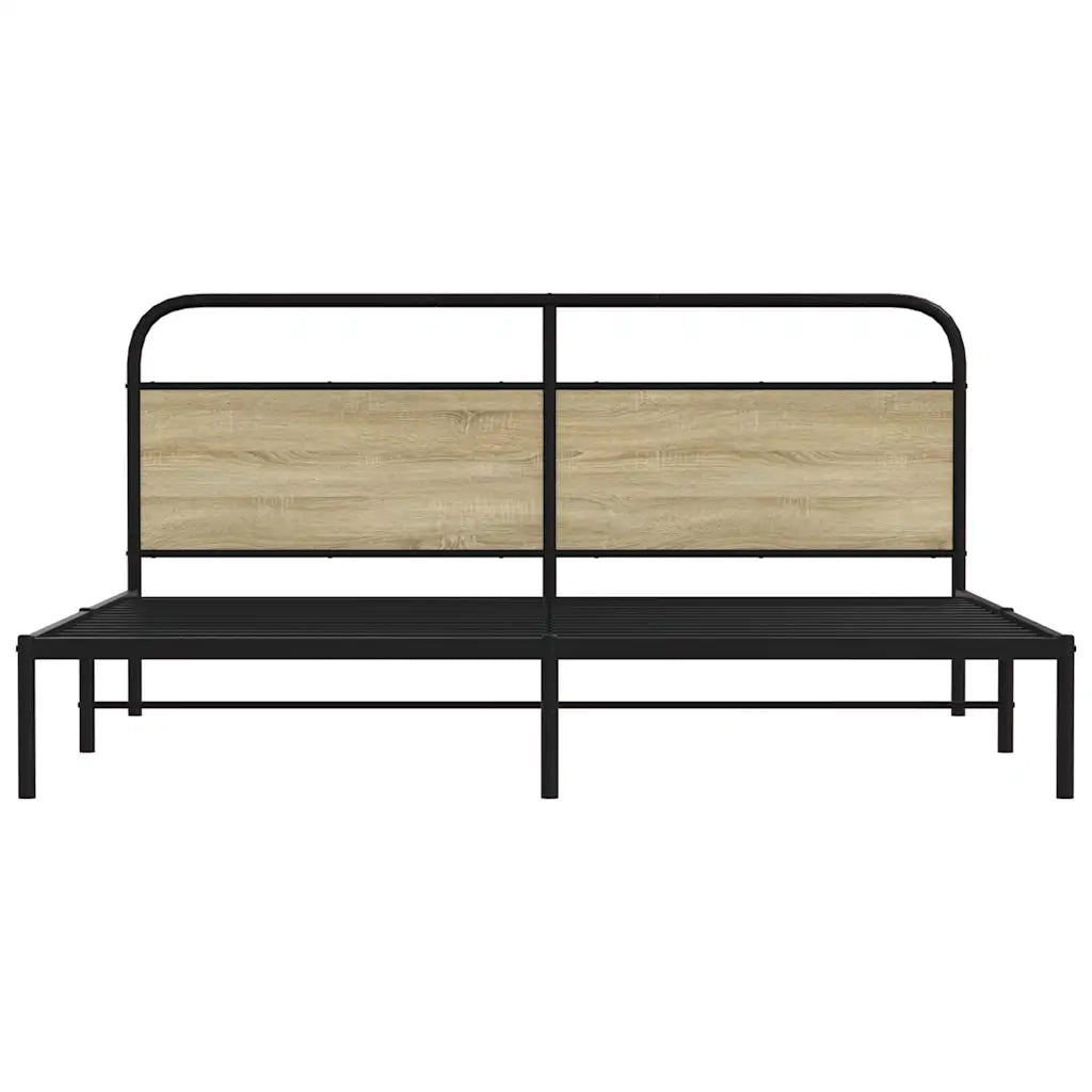 Giroletto senza Materaso in Metallo Rovere Sonoma 200x200 cm 3318646