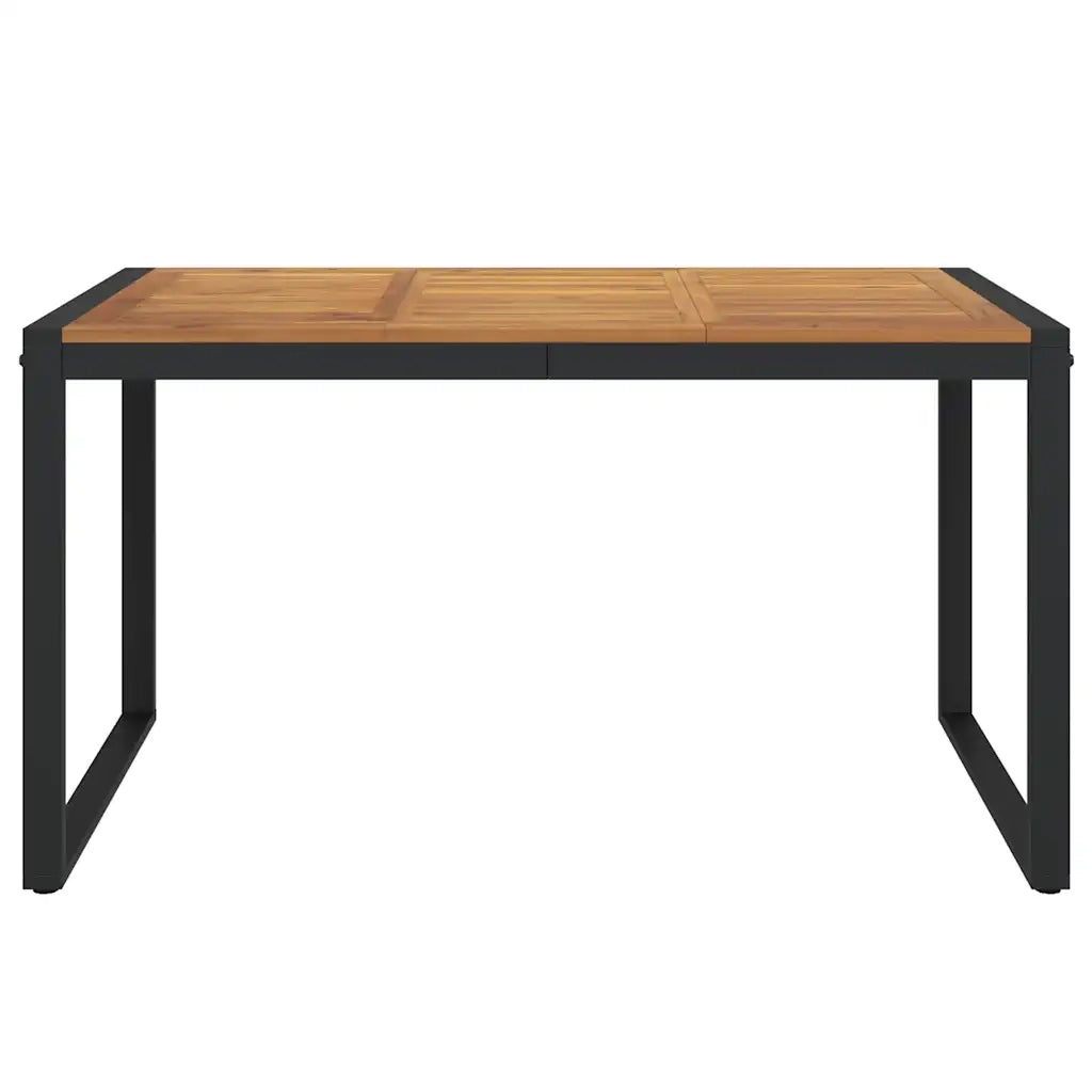 Tavolo Giardino | Tavolino da esterno con Gambe a U 140x80x75cm Legno Massello Acacia