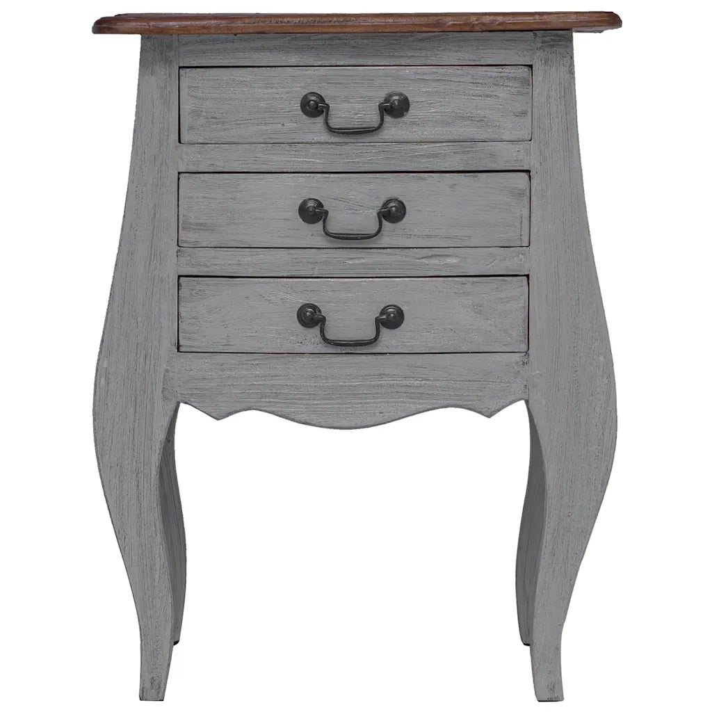 Comodino in Legno Massello di Mogano 48x35x64 cm 244504