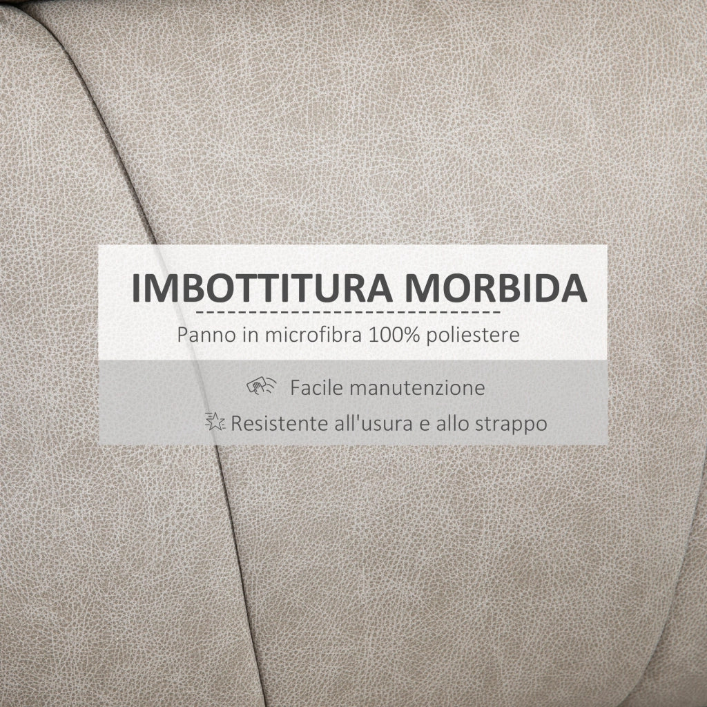 Poltrona Reclinabile Manuale con Poggiapiedi 78x96x102 cm in Microfibra Grigio