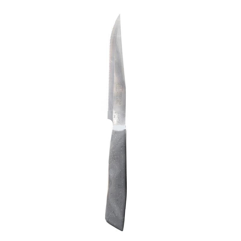MAURY'S SET DA 6 COLTELLI PER BISTECCA IN ACCIAIO INOX GRIGIO EFFETTO PIETRA