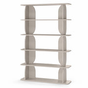 Libreria Moderna Con 5 Ripiani Minimal Design Contemporaneo Ideale Per Living Soggiorno Salotto Studio Corridoio Ufficio In Melaminico 120 X 181.5 X 34 Cm Cashmere