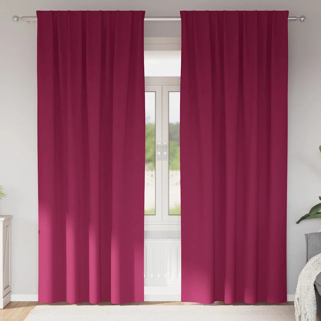 Tende Blackout con Anelli 2 pcs Rosso Vino 225 x 140 cm 4107465