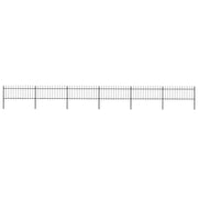 Recinzione da Giardino con Punta a Lancia in Acciaio 1005x80 cm Nero 277607