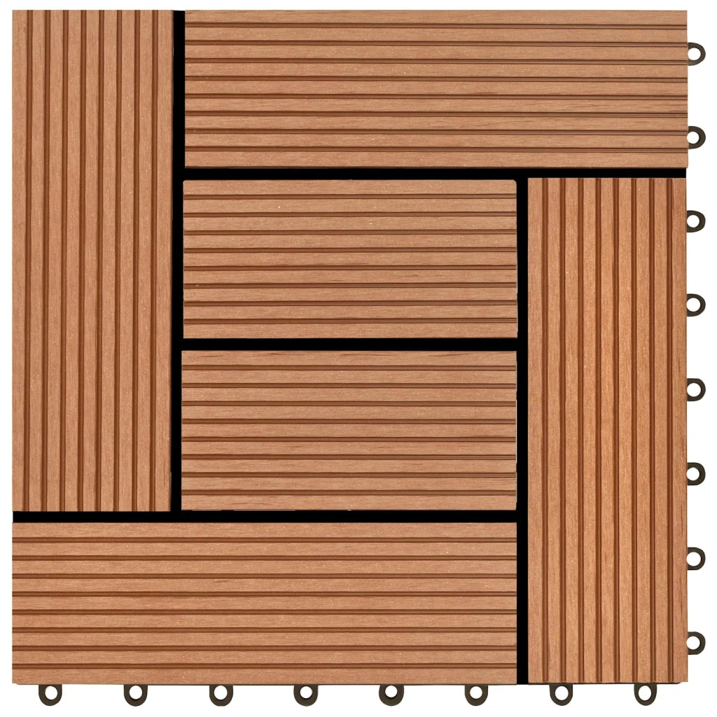 Piastrella per Decking 11 pcs Marrone 30 x 30 cm WPC