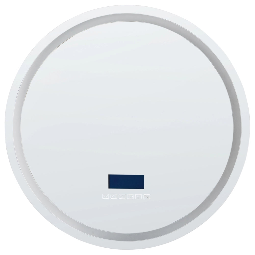 Specchio da bagno a LED argento rotondo con altoparlante Bluetooth 60 x 60 cm stile elegante