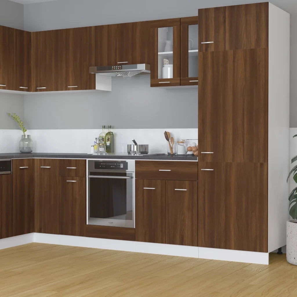 Mobile Pensile con Vetro Rovere Marrone 60x31x60 cm Multistratocod mxl 73035