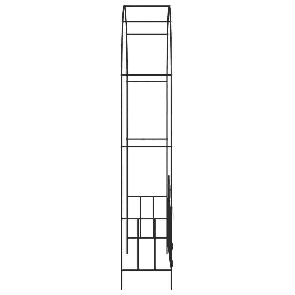 Arco da Giardino con Porta Nero 138x40x238 cm in Ferro 47092