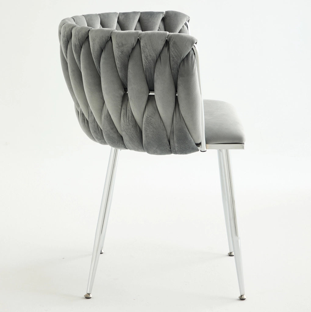 Sgabello da bar 66x44.5x52 cm con schienale basso in tessuto grigio