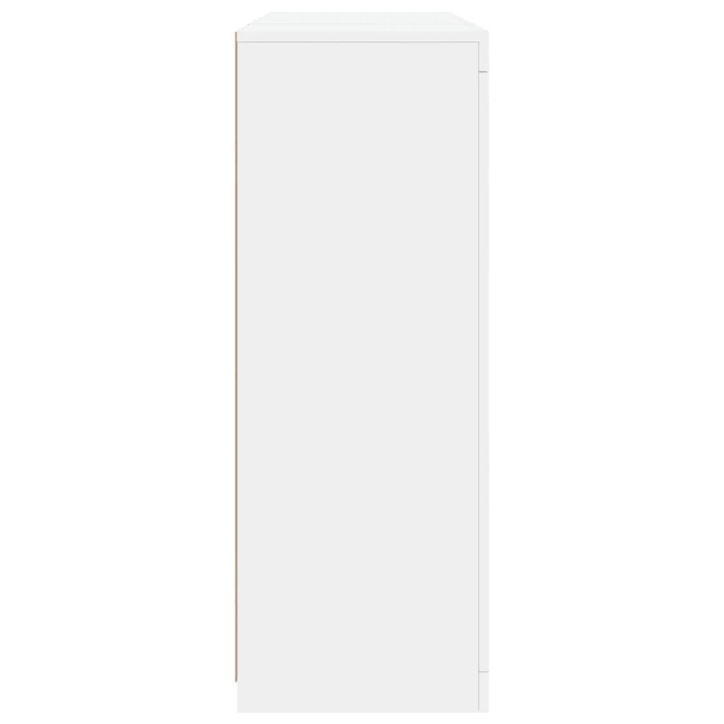 Buffet credenza cassettiera mobiletto mobile contenitore organizer per cucina soggiorno salotto con luci a LED 3 pezzi legno ingegnerizzato bianco 02_0037195