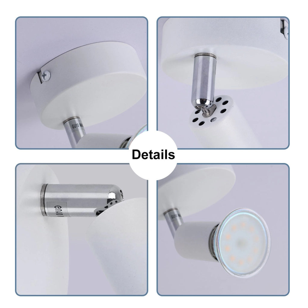 ZMH Faretto da soffitto bianchi 1 fiamma GU10 3000K moderni per camera letto