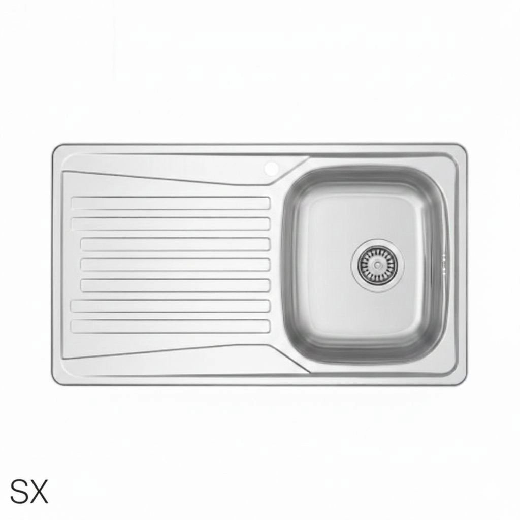 Lavello incasso in acciaio inox 86x50 gocciolatoio SX  - Cromo