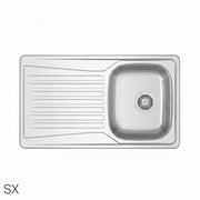 Lavello incasso in acciaio inox 86x50 gocciolatoio SX  - Cromo