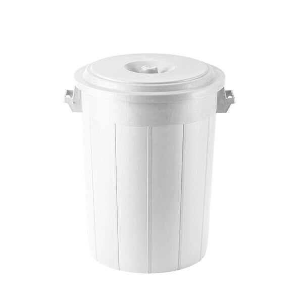 Bidone Pattumiera Spazzatura con Coperchio Multiuso Bianco 50 Litri