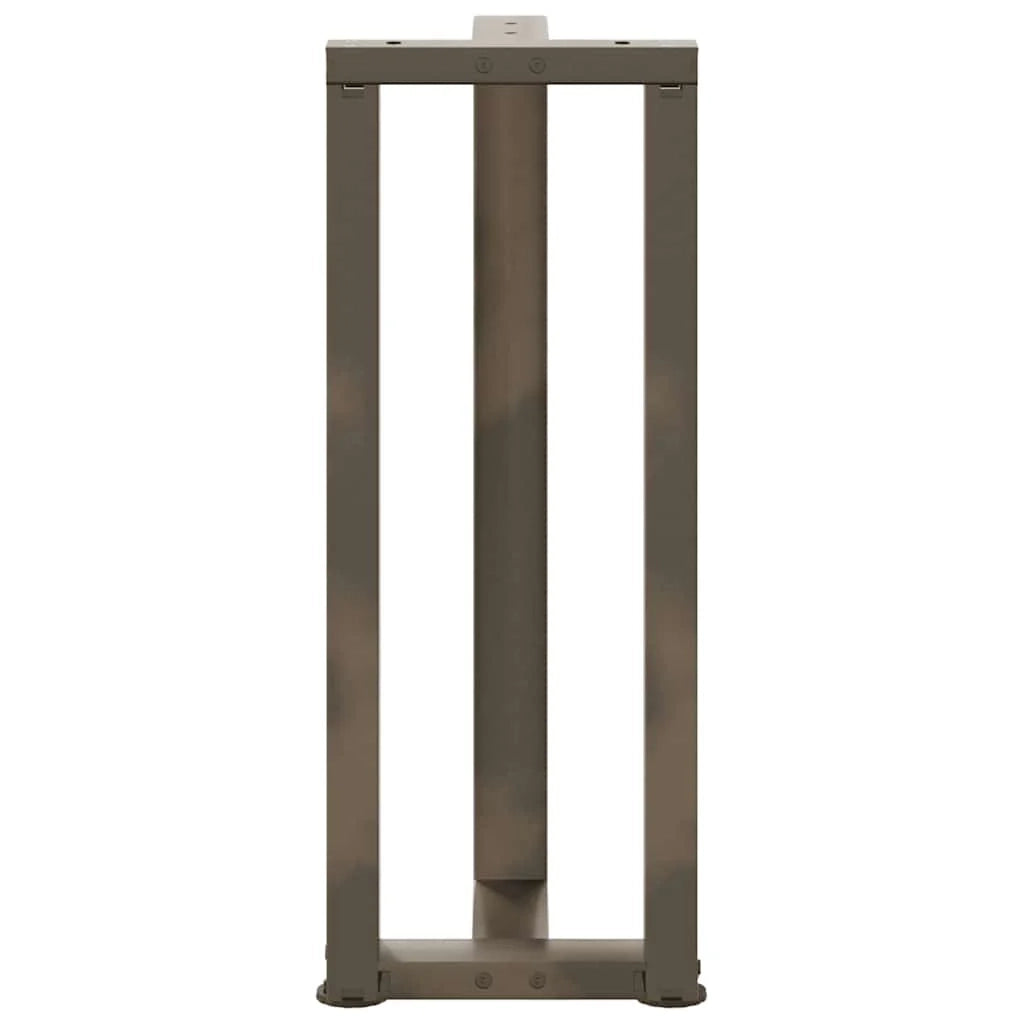 Set di 2 gambe regolabili per tavolo consolle a forma di T 38 x 25 x 73 cm in acciaio verniciato a polvere nero 02_0057316
