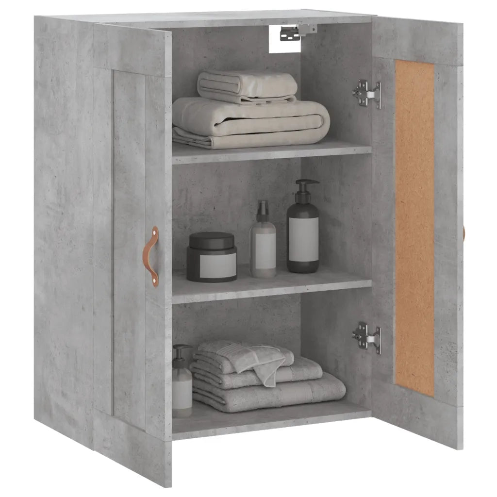Mobile a Parete Grigio Cemento 69,5x34x90 cm Legno Multistrato 830360