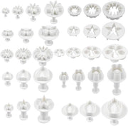 Set di stampi per biscotti (33 pezzi), set di biscotti con estrusore, timbro, stampo, modello, attrezzo per fondant per fiori, cuore, farfalla, stella, forma di neve, set di decorazioni per torte