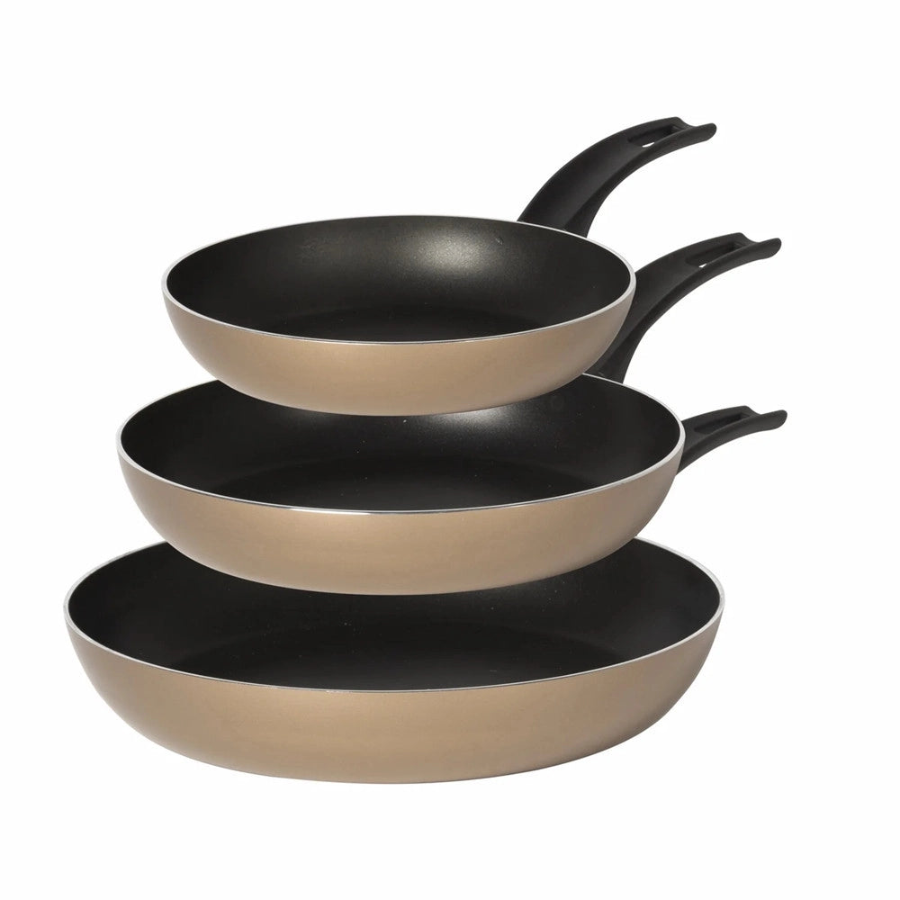 Trade Shop - Set 3pz Padelle Antiaderenti In Alluminio Hi-titanium ⌀20/24/28cm Piano Cottura Induzione -