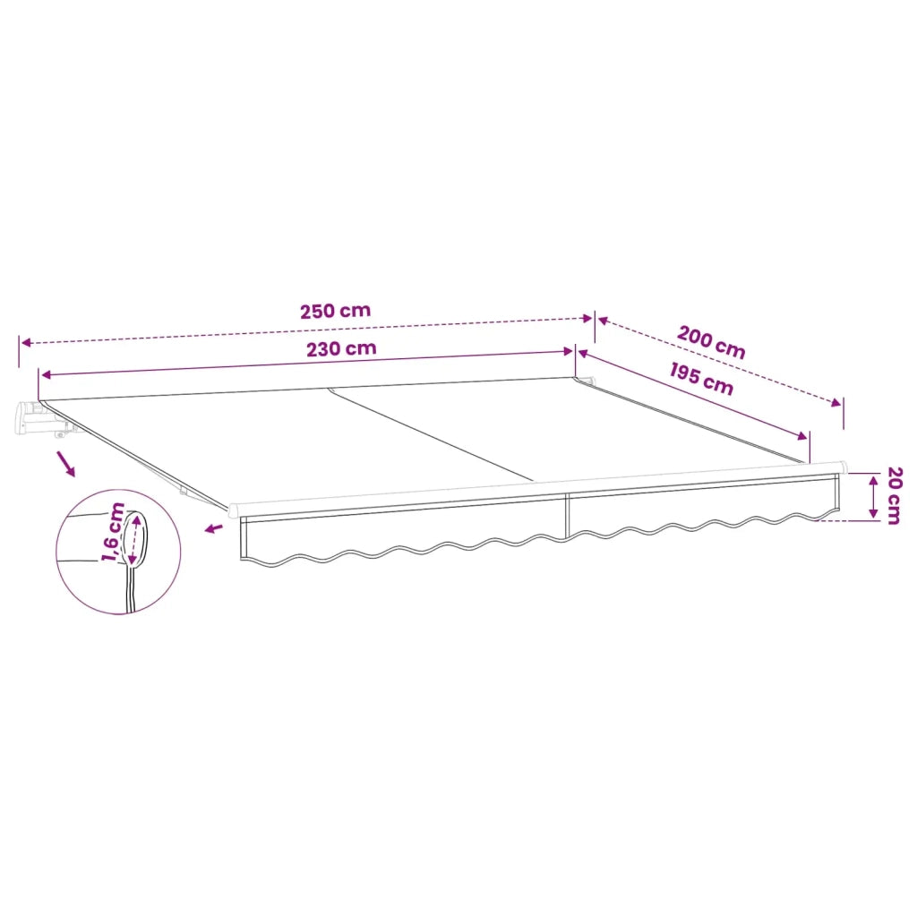 Telo di ricambio per tenda da sole Grigio Chiaro 235 x 195 cm 42000582