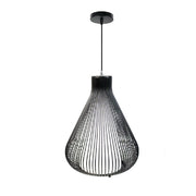 Trade Shop - Lampadario Soffitto Attacco E27 Bianco Nero Moderno Sospensione Regolabile B18 - Nero