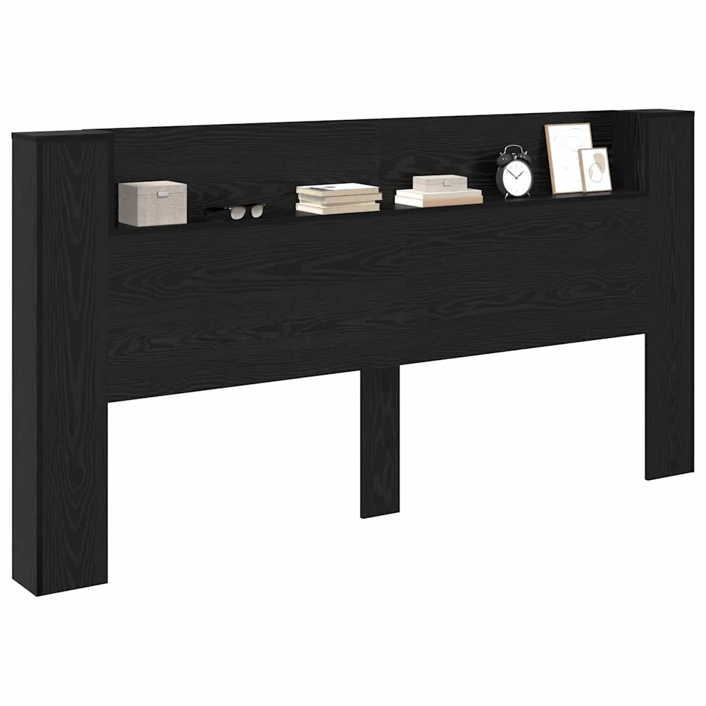 Testiera-Testata-Testiera Decorativa Rovere Nero 200 x 15 x 103,5 cm Legno multistrato 942360
