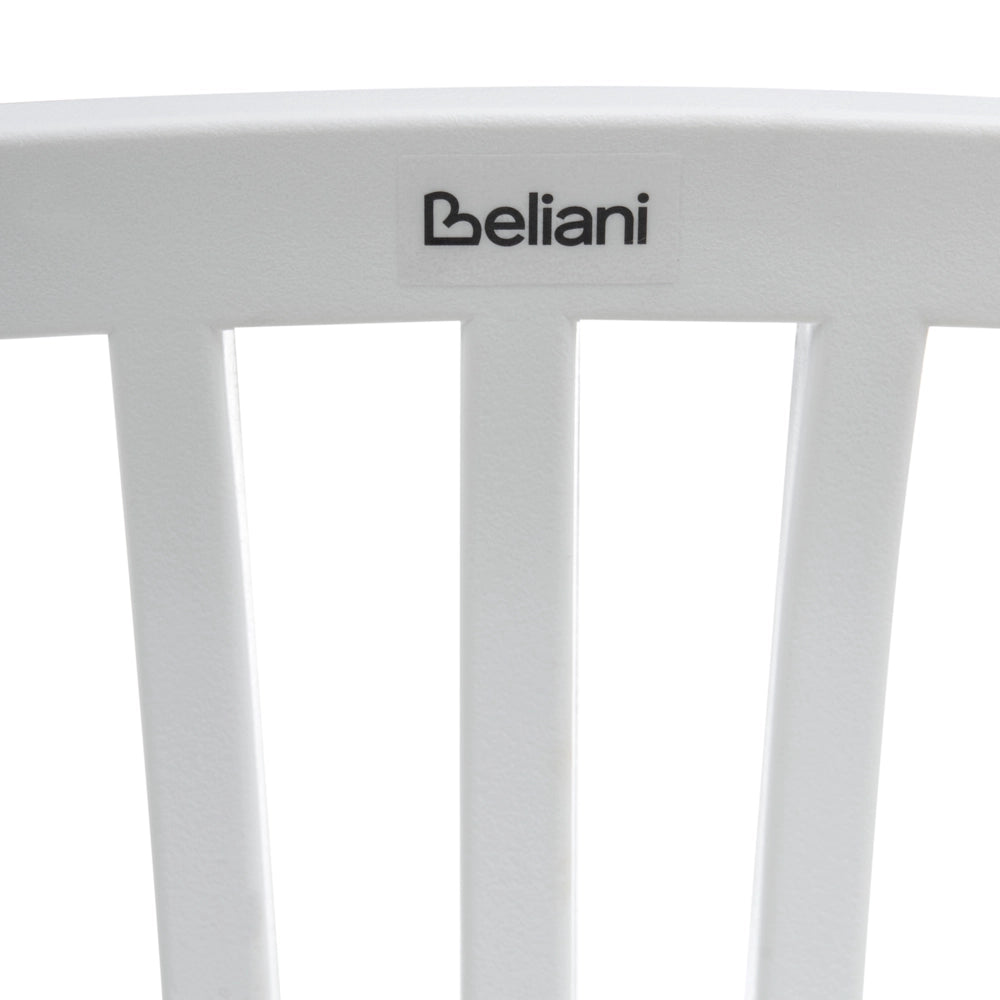 Set di 4 robuste sedie da pranzo Materiale sintetico Legno poliestere Gambe in ferro Transprint Bianco Kleve
