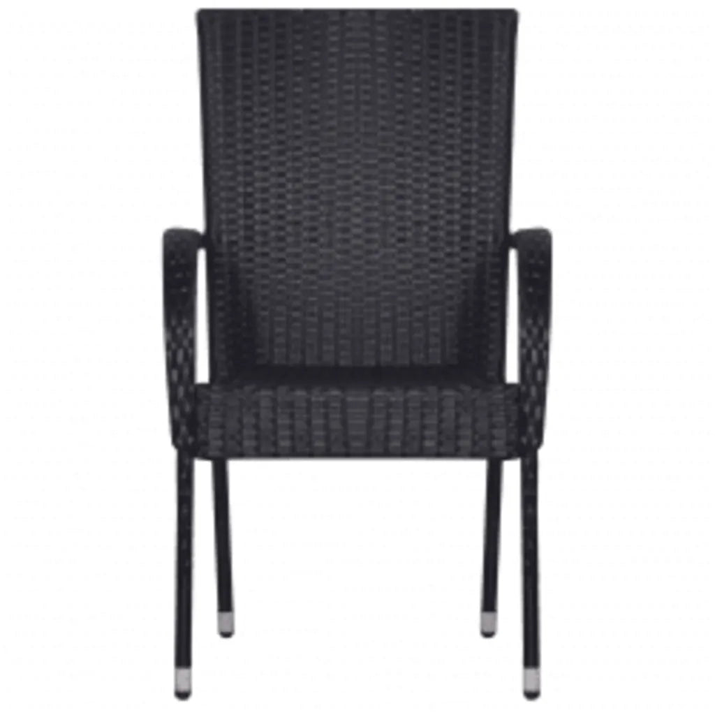 Set Mobili da Pranzo per Giardino 3 pz Nero cod mxl 39865