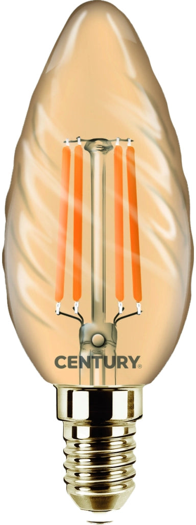 Century LAMPADA A FILAMENTO LED EPOCA TORTIGLIONE E14 Luce calda  4 W - 400 lumen 10.00 pz