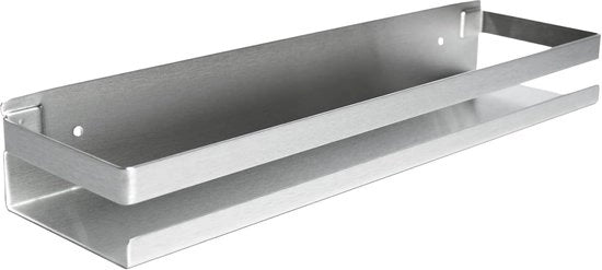 Douchéreca di acciaio inossidabile - Senza foratura necessaria - Douchéreca rettangolare - 40 cm - Acciaio inossidabile - Argento