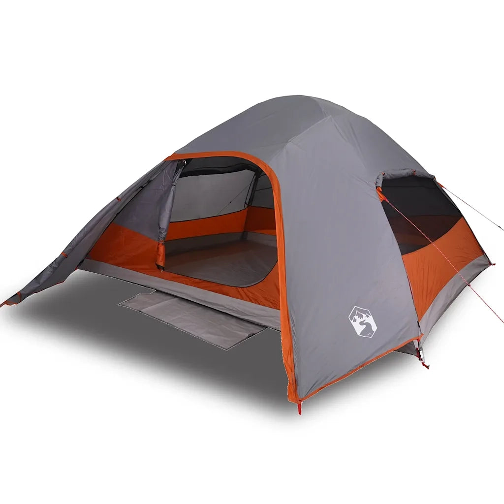 Tenda da Campeggio | Tenda Familiare a Cupola 4 Persone Grigia Impermeabile