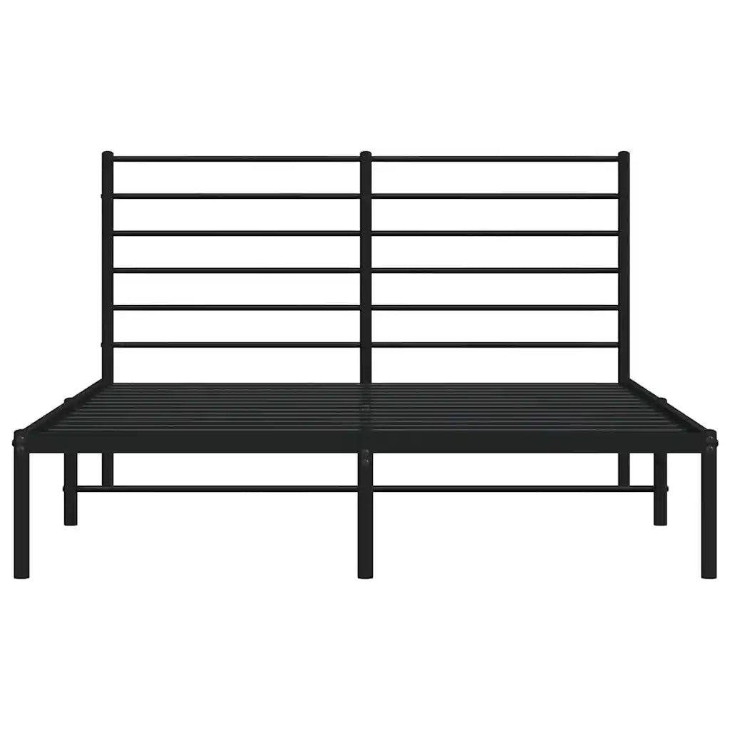 Giroletto con Testiera-Struttura Letto con testiera in Metallo Nero 160x200 cm 235460