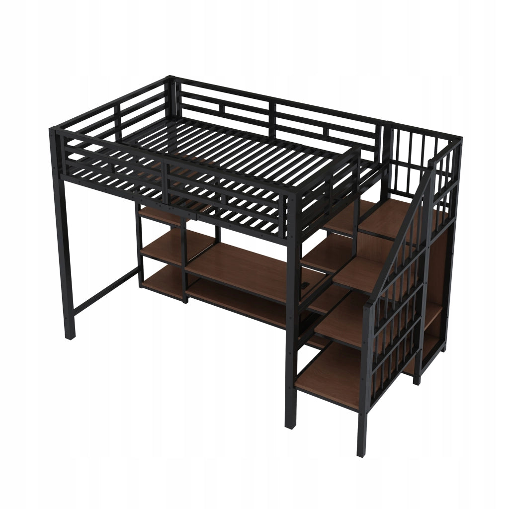 Letto a castello 90x200 - Xylo - Nero - Con TV, presa e scala